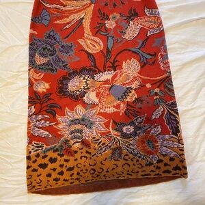 Maeve Red Floral Pencil Skirt